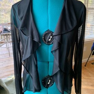 Black sheer cropped jacket